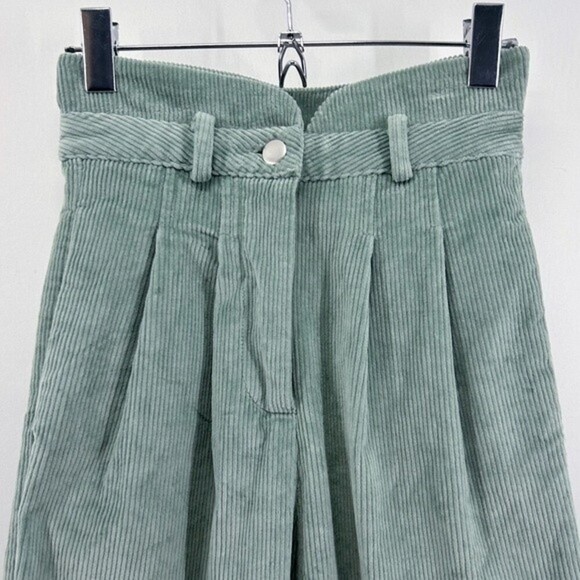 Revolve Song of Style Patricia Pants High Waisted Tapered Corduroy Green S - Picture 4 of 7